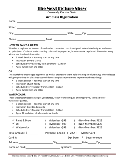 Art Class Registration - The Next Picture Show