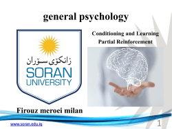 general psychology Firouz meroei milan Conditioning and Learning