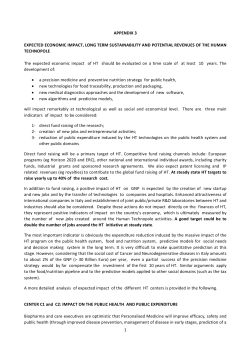 Appendix 3: Expected economic impact, long term sustainability and