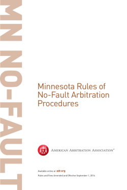 Minnesota Rules of No-Fault Arbitration Procedures