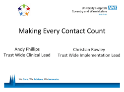 Making Every Contact Count - Warwickshire Public Health