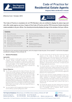 Code of Practice for Residential Estate Agents