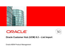 UCM 8.2 - List Import