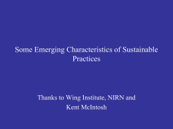 Some Emerging Characteristics of Sustainable Practices