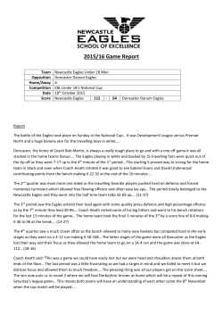 2015/16 Game Report Team Newcastle Eagles Under 18 Men