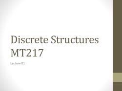 Discrete Structures MT217 - BsCs Batch#3 CIIT Vehari