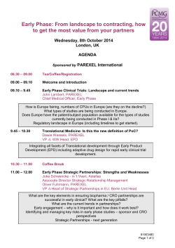 Early Phase: From landscape to contracting, how to get the most