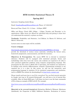 MTH 541/643: Statistical Theory II Spring 2017