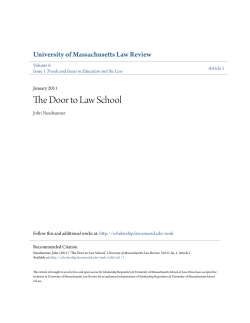 The Door to Law School - Scholarship Repository @ University of