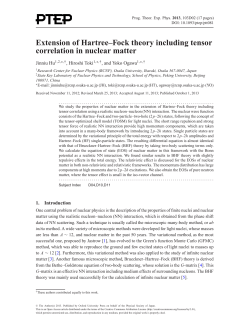 Extension of Hartree&ndash;Fock theory including