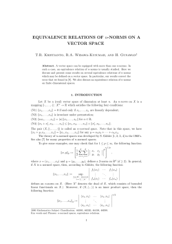 EQUIVALENCE RELATIONS OF n