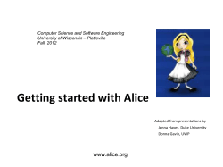 Getting Started With Alice: The Basics
