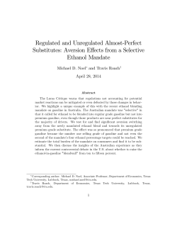 Regulated and Unregulated Almost-Perfect Substitutes: Aversion