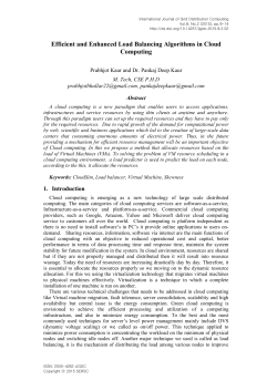 Efficient and Enhanced Load Balancing Algorithms in