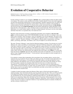 Evolution of Cooperative Behavior