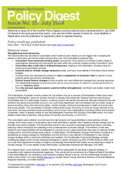 Policy Digest July 2009 - Nottinghamshire Insight