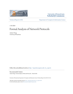 Formal Analysis of Network Protocols