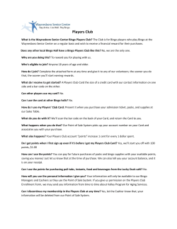 Players Club - Valley Program for Aging Services