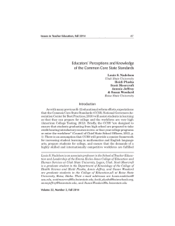 Educators` Perceptions and Knowledge of the Common Core State