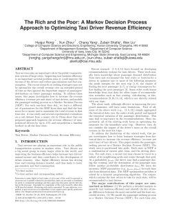 A Markov Decision Process Approach to Optimizing Taxi Driver