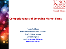 Pervez Ghauri: Competitiveness of Emerging Market Firms