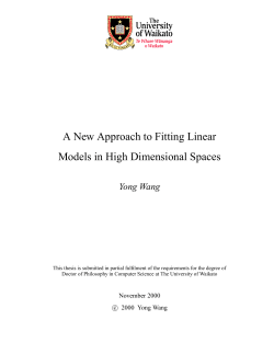 A New Approach to Fitting Linear Models in High Dimensional Spaces