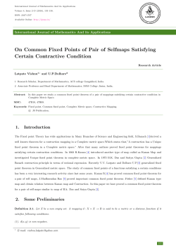 On Common Fixed Points of Pair of Selfmaps Satisfying Certain