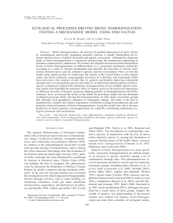 ECOLOGICAL PROCESSES DRIVING BIOTIC HOMOGENIZATION