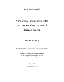 A theoretical and experimental dissociation of two models