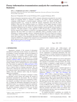 Fuzzy information transmission analysis for continuous speech