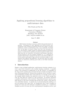 Applying propositional learning algorithms to multi