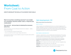Worksheet: From Goal to Action