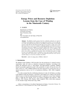 Energy Prices and Resource Depletion: Lessons from the Case of