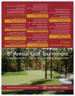 8th Annual Golf Tournament