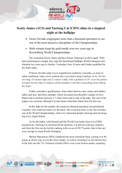 Scotty James (AUS) and Xuetong Cai (CHN) shine in a magical