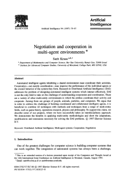 Negotiation and cooperation in multi-agent
