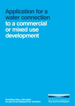 Application for a water connection to a commercial or mixed use