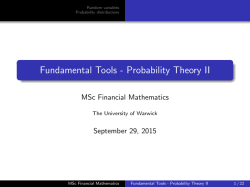 Fundamental Tools - Probability Theory II