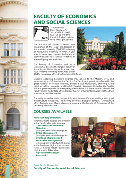 faculty of economics and social sciences