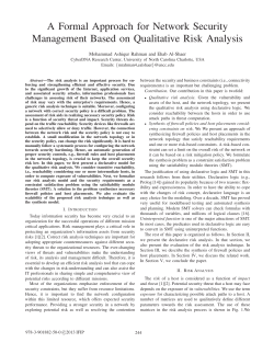A formal approach for network security management based on
