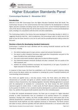 Decision criteria and standards development process