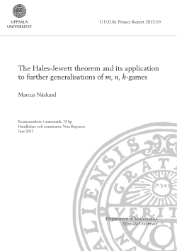 The Hales-Jewett theorem and its application to further