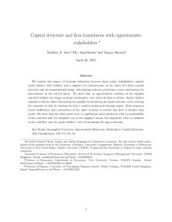 Capital structure and firm boundaries with opportunistic stakeholders