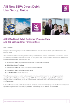 AIB New SEPA Direct Debit User Set-up Guide