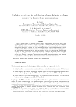 Sufficient conditions for stabilization of sampled