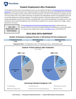 First Destination Snapshot 2017 - Office of Planning and Assessment