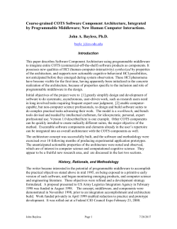 A Coarse-grained COTS Software Component Architecture