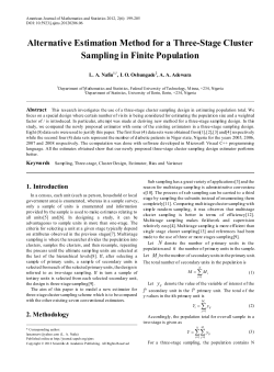 sampling, three-stage, cluster design, estimator, bias and variance