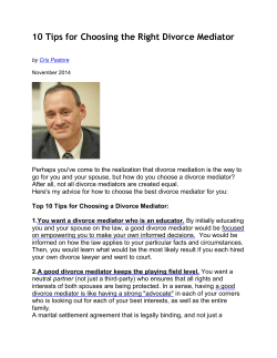 10 Tips for Choosing the Right Divorce Mediator