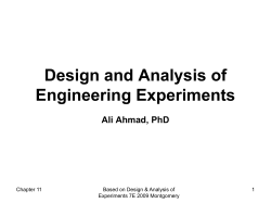 Design and Analysis of Engineering Experiments